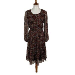 Lara Guidotti Dress XS Long Sleeve Viscose Silk Boho Evening Party